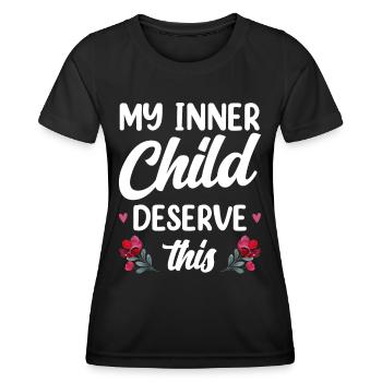 Mon enfant intérieur mérite le doux amour de soi - T-shirt sport Femme - noir - Devant - AI Model Female 172 light (172cm)