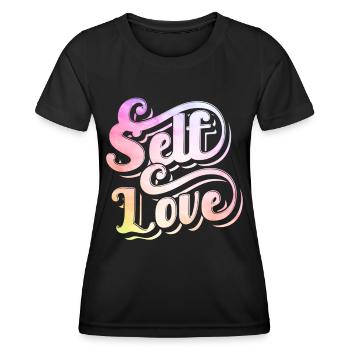 Amour de soi Amour de soi Positivement doux - T-shirt sport Femme - noir - Devant - AI Model Female 172 light (172cm)