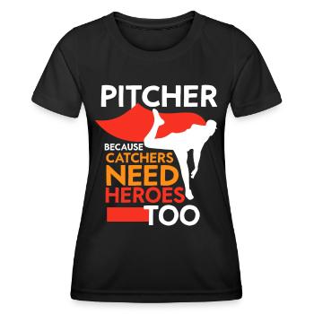 Lanceur parce que les receveurs ont aussi besoin de héros Lanceurs - T-shirt sport Femme - noir - Devant - AI Model Female 172 light (172cm)