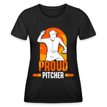 Fier lanceur de baseball lanceur amateur - T-shirt sport Femme - noir - Devant - AI Model Female 172 light (172cm)