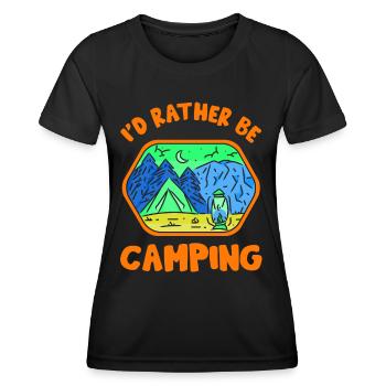 Je préfère camper camper - T-shirt sport Femme - noir - Devant - AI Model Female 172 light (172cm)