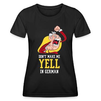Ne me forcez pas à crier la voix allemande - T-shirt sport Femme - noir - Devant - AI Model Female 172 light (172cm)