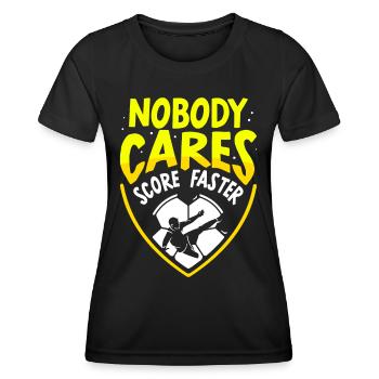 Personne ne s’en soucie Marquer des buts football rapide - T-shirt sport Femme - noir - Devant - AI Model Female 172 light (172cm)