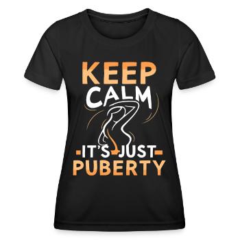 Restez calme Seule la puberté a grandi - T-shirt sport Femme - noir - Devant - AI Model Female 172 light (172cm)