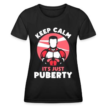 Ruhe Bewahren Es Ist Nur Die Pubertät Erwachsen - Frauen Funktions-T-Shirt - Schwarz - Vorne - AI Model Female 172 light (172cm)