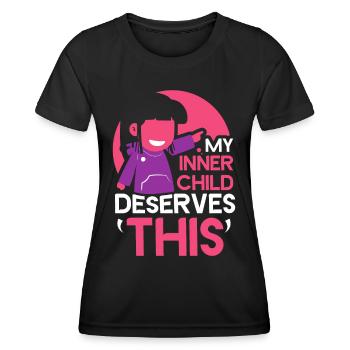 Mon enfant intérieur mérite le doux amour de soi - T-shirt sport Femme - noir - Devant - AI Model Female 172 light (172cm)