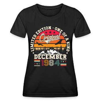 Décembre Né en 1984 Cadeau de 38e anniversaire - T-shirt sport Femme - noir - Devant - AI Model Female 172 light (172cm)