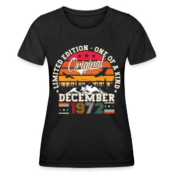 Décembre Né en 1972 Cadeau du 50e anniversaire - T-shirt sport Femme - noir - Devant - AI Model Female 172 light (172cm)