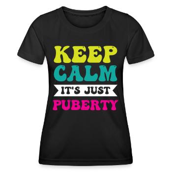 Restez calme Seule la puberté a grandi - T-shirt sport Femme - noir - Devant - AI Model Female 172 light (172cm)