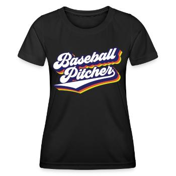 Baseball Pitcher Hobby Werfer Spieler - Frauen Funktions-T-Shirt - Schwarz - Vorne - AI Model Female 172 light (172cm)