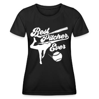Best Baseball Pitcher Ever Hobby Pitcher - Women's Functional T-Shirt - black - Front - AI Model Female 172 light (172cm)