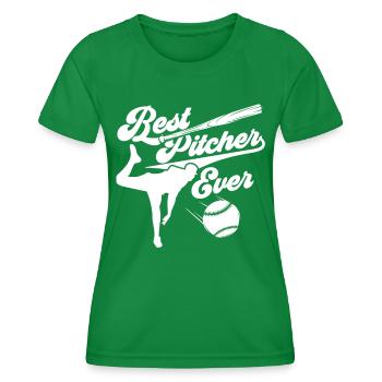 Bester Baseball Pitcher Aller Zeiten Hobby Werfer - Frauen Funktions-T-Shirt - Kelly Green - Vorne - AI Model Female 172 dark (172cm)