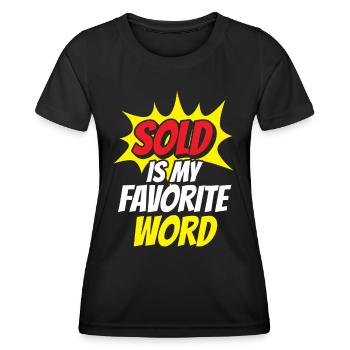 Vendu est mon mot préféré Agent immobilier - T-shirt sport Femme - noir - Devant - AI Model Female 172 light (172cm)