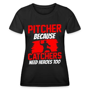 Lanceur parce que les receveurs ont aussi besoin de héros Lanceurs - T-shirt sport Femme - noir - Devant - AI Model Female 172 light (172cm)