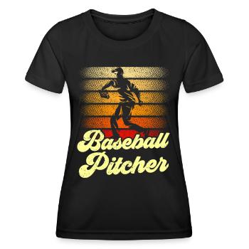 Joueur de lanceur de baseball Lanceur Hobby - T-shirt sport Femme - noir - Devant - AI Model Female 172 light (172cm)