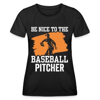 Soyez gentil avec le lanceur de baseball amateur de lanceur - T-shirt sport Femme - noir - Devant - AI Model Female 172 light (172cm)