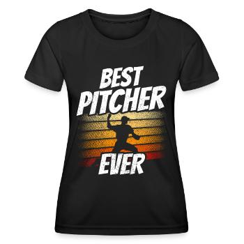 Best Baseball Pitcher Ever Hobby Pitcher - Women's Functional T-Shirt - black - Front - AI Model Female 172 light (172cm)