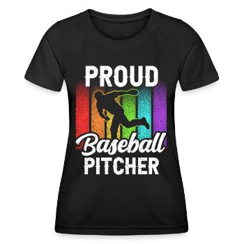Fier lanceur de baseball Joueur de lanceur amateur - T-shirt sport Femme - noir - Devant - AI Model Female 172 light (172cm)