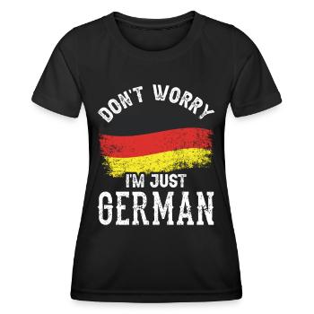Ne vous inquiétez pas, je ne suis que la voix allemande allemande - T-shirt sport Femme - noir - Devant - AI Model Female 172 light (172cm)