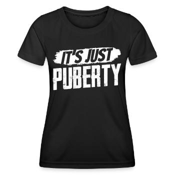 C’est juste des dictons adolescents adultes de la puberté - T-shirt sport Femme - noir - Devant - AI Model Female 172 light (172cm)
