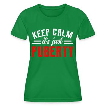 Restez calme Seule la puberté a grandi - T-shirt sport Femme - vert - Devant - AI Model Female 172 dark (172cm)