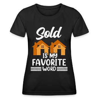 Vendu est mon mot préféré Agent immobilier - T-shirt sport Femme - noir - Devant - AI Model Female 172 light (172cm)