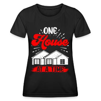 Ein Haus Nach Dem Anderen Häuser Immobilienmakler - Frauen Funktions-T-Shirt - Schwarz - Vorne - AI Model Female 172 light (172cm)