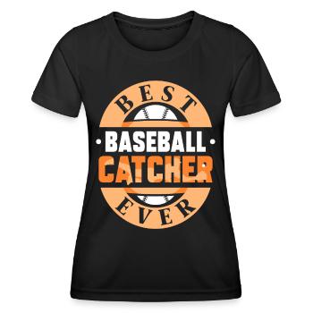Meilleur receveur de baseball Passe-temps - T-shirt sport Femme - noir - Devant - AI Model Female 172 light (172cm)