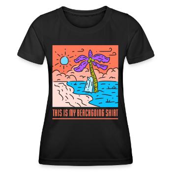 Ceci est ma chemise de plage plage vacances plage - T-shirt sport Femme - noir - Devant - AI Model Female 172 light (172cm)