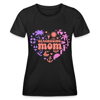 Beach visit Mother Beach Beach holiday Beach - Women's Functional T-Shirt - black - Front - AI Model Female 172 light (172cm)