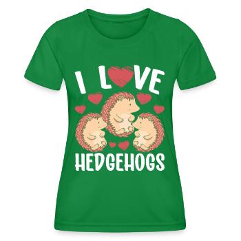 J’aime hérisson Mignon Pet Dictons - T-shirt sport Femme - vert - Devant - AI Model Female 172 dark (172cm)