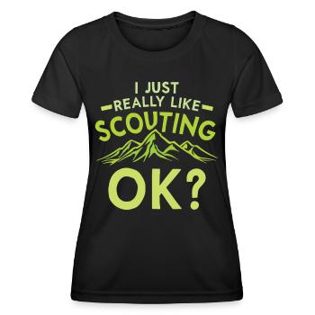 J’aime beaucoup le scoutisme clan scout - T-shirt sport Femme - noir - Devant - AI Model Female 172 light (172cm)