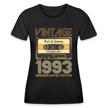 January born 1993 30th birthday gift - Women's Functional T-Shirt - black - Front - AI Model Female 172 light (172cm)