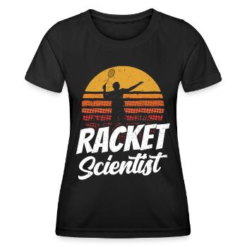 Schläger Wissenschaftler Racket Scientist - Frauen Funktions-T-Shirt - Schwarz - Vorne - AI Model Female 172 light (172cm)