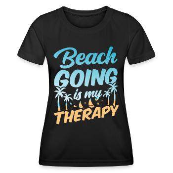 Les vacances à la plage sont ma thérapie Plage de plage - T-shirt sport Femme - noir - Devant - AI Model Female 172 light (172cm)