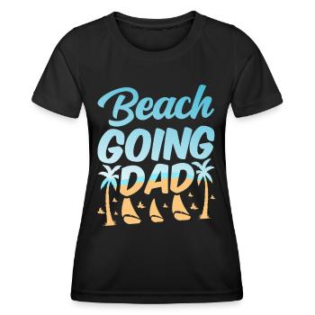 Beach visit Father Beach Beach Beach holiday - Women's Functional T-Shirt - black - Front - AI Model Female 172 light (172cm)