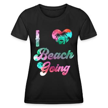 J’adore les vacances à la plage les amateurs de plage plage la plage - T-shirt sport Femme - noir - Devant - AI Model Female 172 light (172cm)