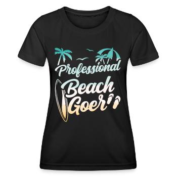 Professional Beach Visitor Holiday Beach Beach - Women's Functional T-Shirt - black - Front - AI Model Female 172 light (172cm)