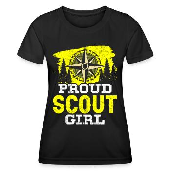 Fiers scouts du camp du clan scout - T-shirt sport Femme - noir - Devant - AI Model Female 172 light (172cm)