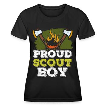 Camp de clan des jeunes proverbes scouts fiers - T-shirt sport Femme - noir - Devant - AI Model Female 172 light (172cm)