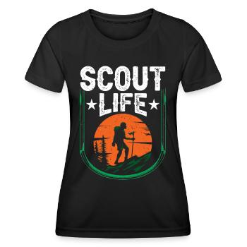Camp de clan scout de la vie scoute des scouts - T-shirt sport Femme - noir - Devant - AI Model Female 172 light (172cm)