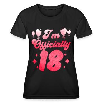 J’ai officiellement 18 dix-huit ans fête mon anniversaire - T-shirt sport Femme - noir - Devant - AI Model Female 172 light (172cm)