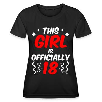 Dieses Mädchen Ist Offiziell 18 Achtzehn Feier - Frauen Funktions-T-Shirt - Schwarz - Vorne - AI Model Female 172 light (172cm)