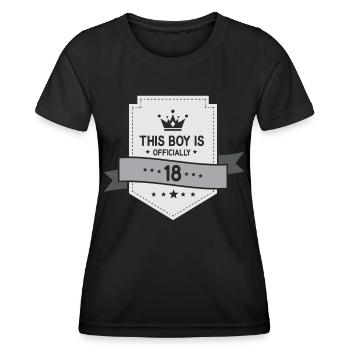 Dieser Junge Ist Offiziell 18 Geburtstag Achtzehn - Frauen Funktions-T-Shirt - Schwarz - Vorne - AI Model Female 172 light (172cm)