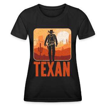 Texaner Stolz Texas Sprüche Texanisch - Frauen Funktions-T-Shirt - Schwarz - Vorne - AI Model Female 172 light (172cm)