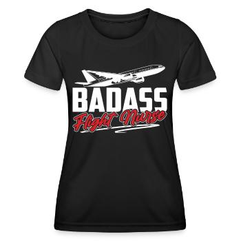Infirmière de vol robuste Profession d’infirmière de vol - T-shirt sport Femme - noir - Devant - AI Model Female 172 light (172cm)