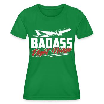 Knallharte Flight Nurse Beruf Flugkrankenschwester - Frauen Funktions-T-Shirt - Kelly Green - Vorne - AI Model Female 172 dark (172cm)