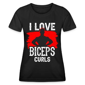 J’aime biceps boucles dictons biceps muscles - T-shirt sport Femme - noir - Devant - AI Model Female 172 light (172cm)