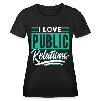 Ich Liebe Public Relations Job PR Beruf - Frauen Funktions-T-Shirt - Schwarz - Vorne - AI Model Female 172 light (172cm)