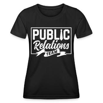 Team Öffentlichkeitsarbeit Public Relations PR Job - Frauen Funktions-T-Shirt - Schwarz - Vorne - AI Model Female 172 light (172cm)